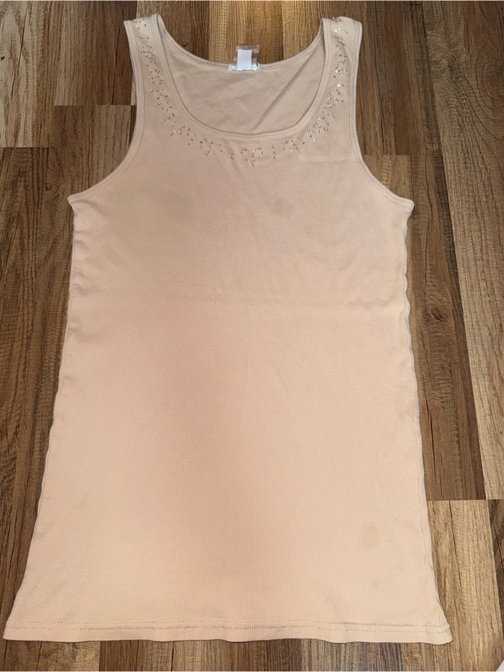 Old Navy Embellished Sleeveless Knit Chemise in Light Peach
